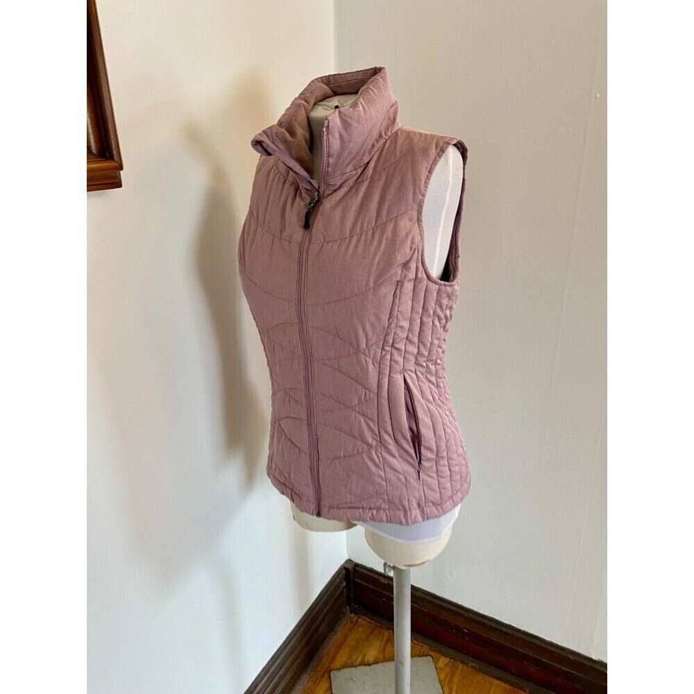 Champion Quilted Puffer Vest Pink Purple Zip Insulated Fur Sma Lightweight Mauve